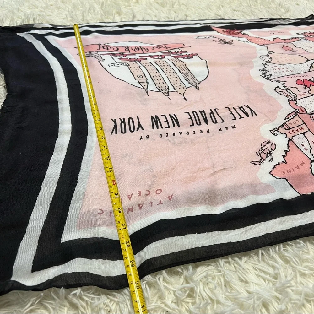 Kate Spade Map Of USA 80X30 inch Rectangle Viscose Scarf New No Tags Wanderlust - Picture 9 of 11